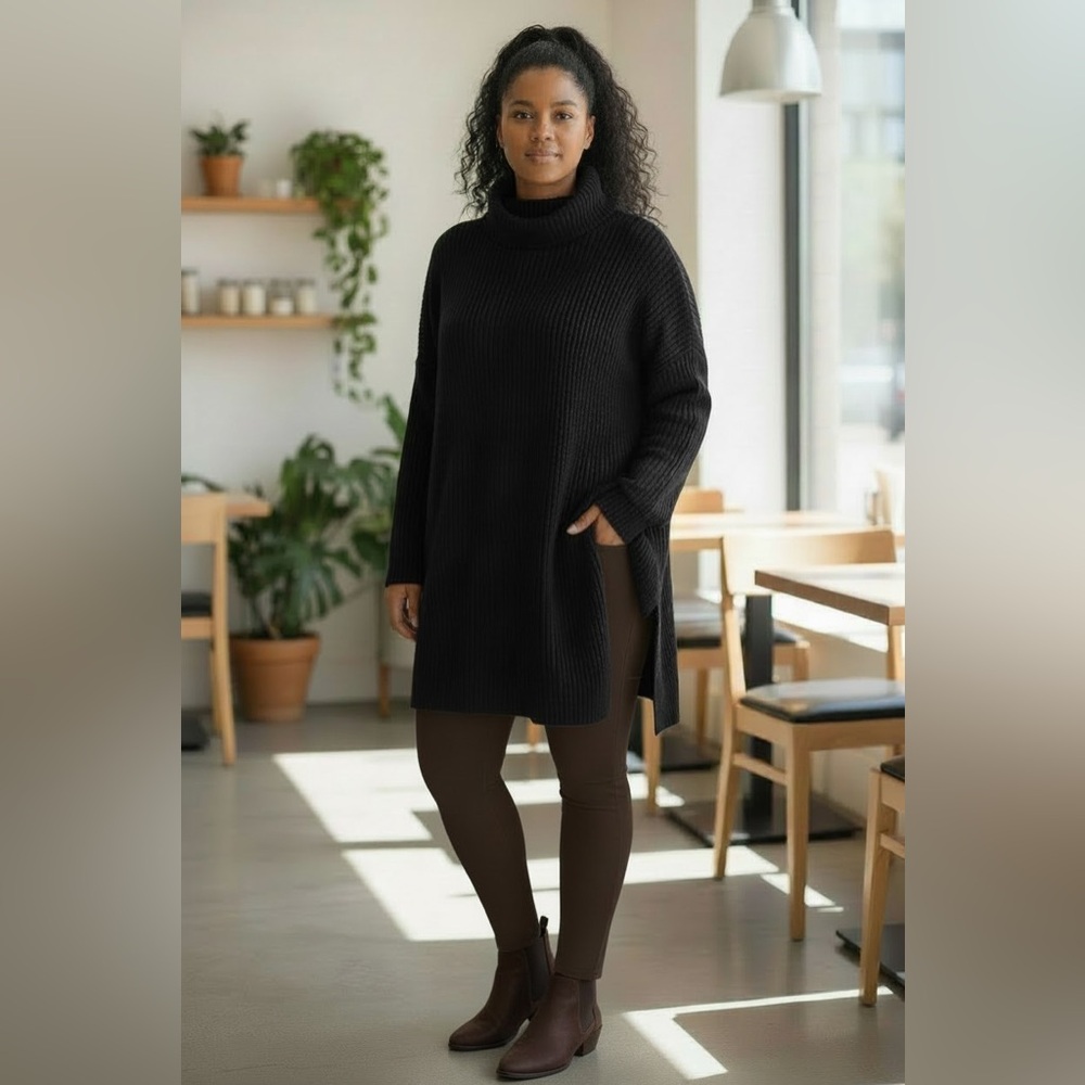 Ilusory Brand Black Cowl Neck Oversized Sweater - Picture 4 of 6
